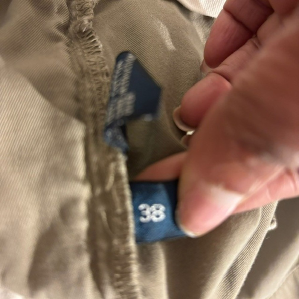 Mens 38 Polo Ralph Lauren Chino Shorts Gray Cotton Flat Front Slash Pockets - Picture 14 of 15